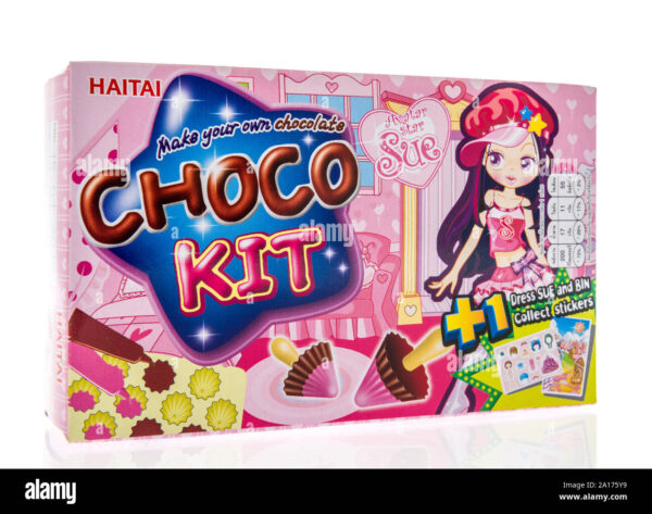 Winneconne wi 10 september 2019 a package of haitai choco kit with avatar star sue candy an isolated background 2a175y9